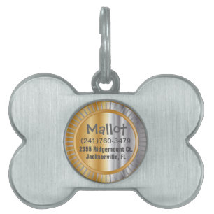 Silver- en Gold Pet-ontwerp Huisdieren Naamplaatje