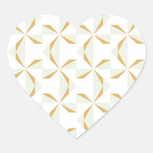 Silver en Gold Pinwheels Hart Sticker (Voorkant)