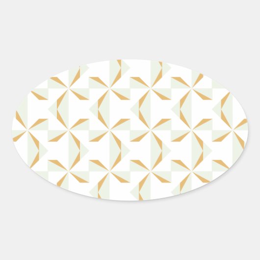 Silver en Gold Pinwheels Ovale Sticker (Voorkant)
