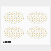 Silver en Gold Pinwheels Ovale Sticker (Vel)