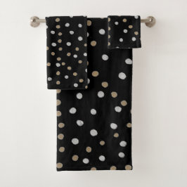 Silver- en Gold Polka Dots Bad Handdoek