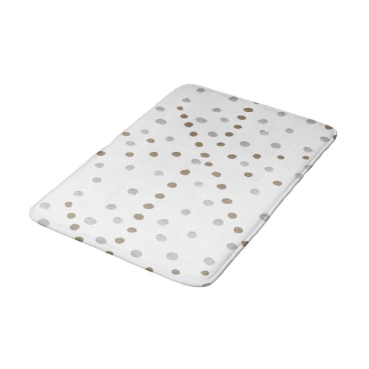 Silver- en Gold Polka Dots Badmat (Gekanteld)