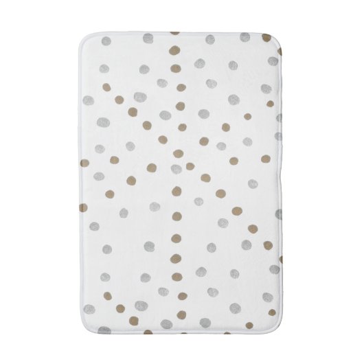 Silver- en Gold Polka Dots Badmat (Voorkant Verticaal)