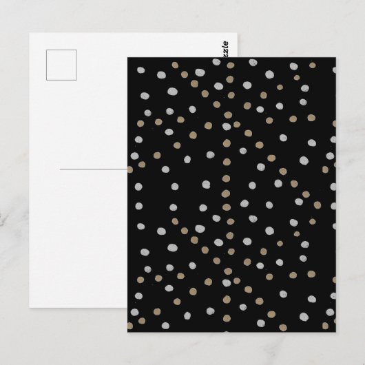 Silver- en Gold Polka Dots Briefkaart (Voorkant / Achterkant)