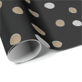 Silver- en Gold Polka Dots Cadeaupapier (Rol Hoek)