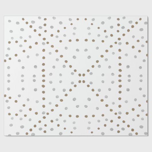 Silver- en Gold Polka Dots Cadeaupapier (Vlak)