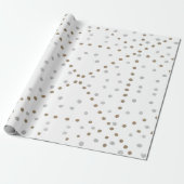 Silver- en Gold Polka Dots Cadeaupapier (Uitgerold)