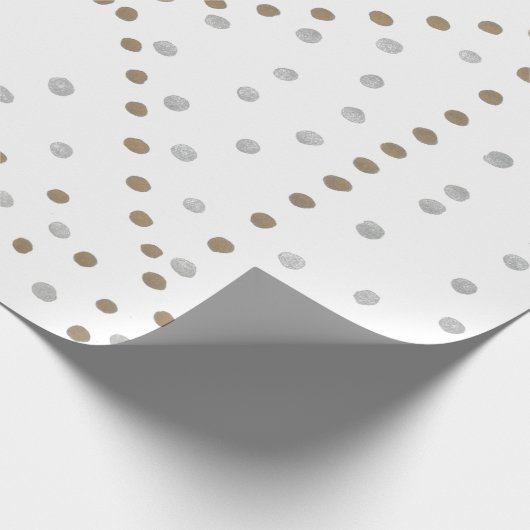 Silver- en Gold Polka Dots Cadeaupapier (Hoek)