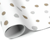 Silver- en Gold Polka Dots Cadeaupapier (Rol Hoek)