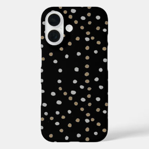 Silver- en Gold Polka Dots iPhone 16 Hoesje