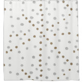Silver- en Gold Polka Dots Douchegordijn (Voorkant)