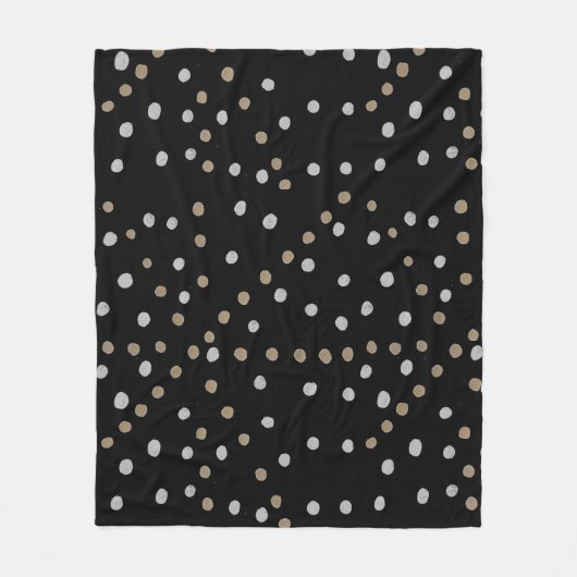 Silver- en Gold Polka Dots Fleece Deken (Voorkant)
