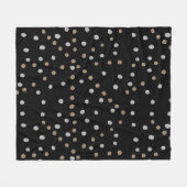 Silver- en Gold Polka Dots Fleece Deken (Voorkant (Horizontaal))