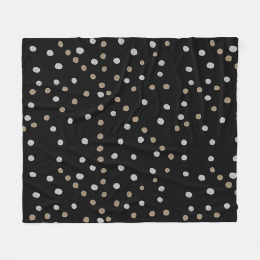 Silver- en Gold Polka Dots Fleece Deken (Voorkant (Horizontaal))