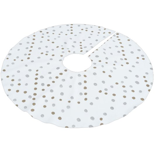 Silver- en Gold Polka Dots Kerstboom Rok (Gekanteld)