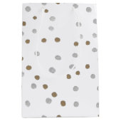 Silver- en Gold Polka Dots Medium Cadeauzakje (Voorkant)