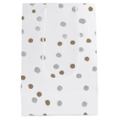 Silver- en Gold Polka Dots Medium Cadeauzakje (Achterkant)