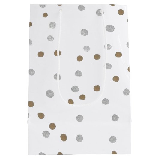 Silver- en Gold Polka Dots Medium Cadeauzakje (Achterkant)