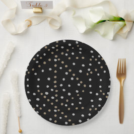 Silver- en Gold Polka Dots Papieren Bordje