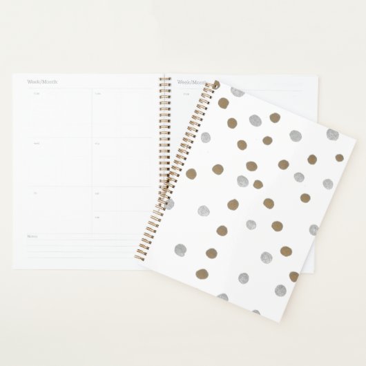 Silver- en Gold Polka Dots Planner (Display)