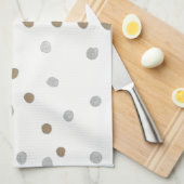 Silver- en Gold Polka Dots Theedoek (Quarter Fold)