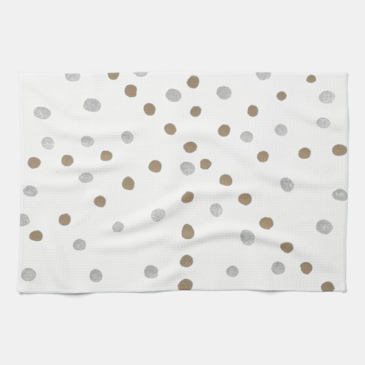 Silver- en Gold Polka Dots Theedoek (Horizontaal)