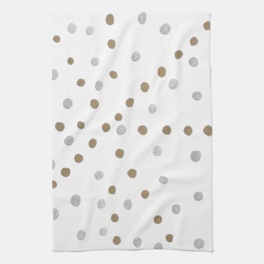 Silver- en Gold Polka Dots Theedoek (Verticaal)