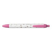 Silver- en Gold Polka Dots Zwarte Inkt Pen (Achterkant)