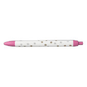 Silver- en Gold Polka Dots Zwarte Inkt Pen (Voorkant)
