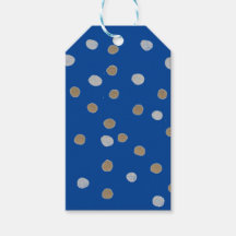Silver- en Gold Polka-punten op blauw