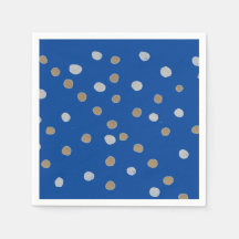 Silver- en Gold Polka-punten op blauw
