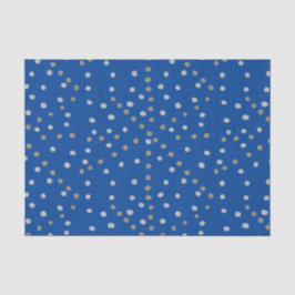 Silver- en Gold Polka-punten op blauw Tissuepapier