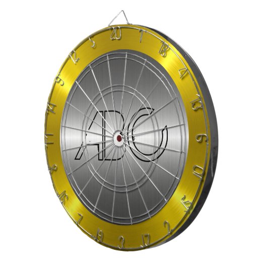 Silver en Gold Roestvrij Steel Metal Dartbord (Voorkant Rechts)