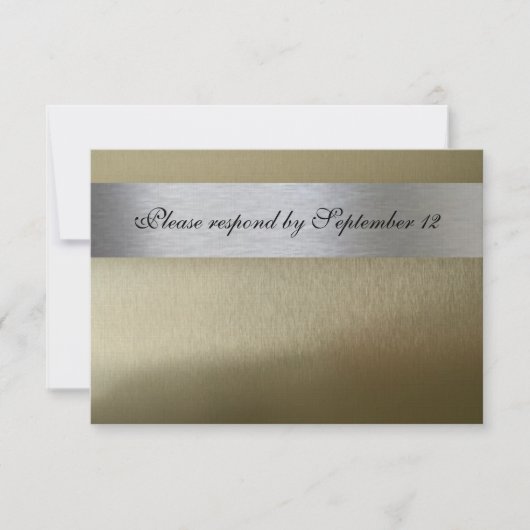 Silver en Gold Rsvp met envelop Kaartje (Voorkant)