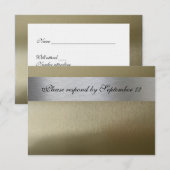 Silver en Gold Rsvp met envelop Kaartje (Voorkant / Achterkant)