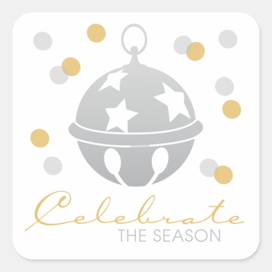 Silver en Gold Sleigh Bell Vakantie Stickers (Voorkant)