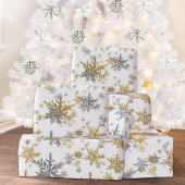 Silver- en Gold-sneeuwvlokken Cadeaupapier