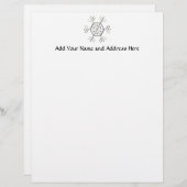 Silver en Gold Snowflake #2 Persoonlijk Briefhoofd (Voorkant / Achterkant)