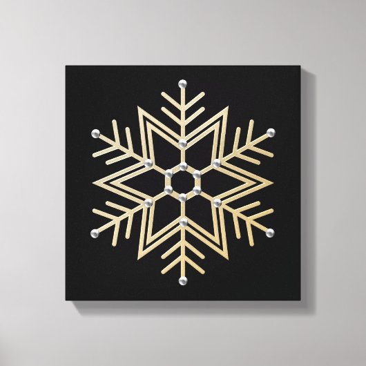 Silver en Gold Snowflake Canvas Afdruk (Voorkant)