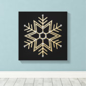 Silver en Gold Snowflake Canvas Afdruk (Insitu (Houten vloer))