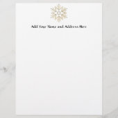 Silver en Gold Snowflake Gepersonaliseerd Briefhoofd (Voorkant)
