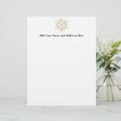 Silver en Gold Snowflake Gepersonaliseerd Briefhoofd (Staand voorkant)