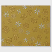 Silver en Gold Snowflakes kerst Cadeaupapier (Vlak)