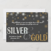 Silver- en Gold Sparkle-feestkaart Feestdagenkaart (Voorkant)