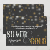 Silver- en Gold Sparkle-feestkaart Feestdagenkaart (Voorkant / Achterkant)