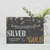 Silver- en Gold Sparkle-feestkaart Feestdagenkaart (Staand voorkant)