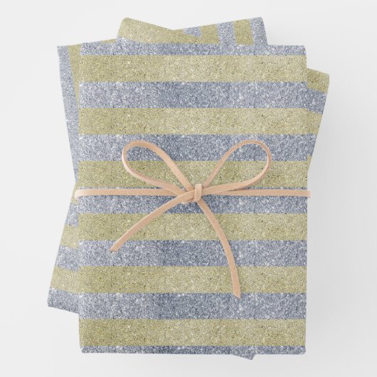 Silver- en Gold Stripes — Papieren vellen voor onm (In situ)