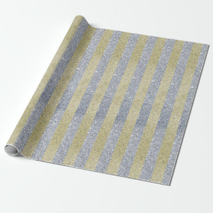 Silver- en Gold Stripes Wrapping Paper Cadeaupapier