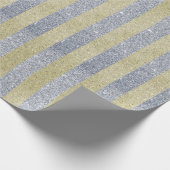 Silver- en Gold Stripes Wrapping Paper Cadeaupapier (Hoek)