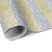 Silver- en Gold Stripes Wrapping Paper Cadeaupapier (Rol Hoek)